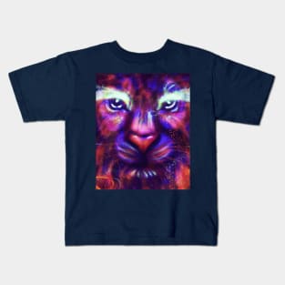 Purple Galaxy Lion Kids T-Shirt